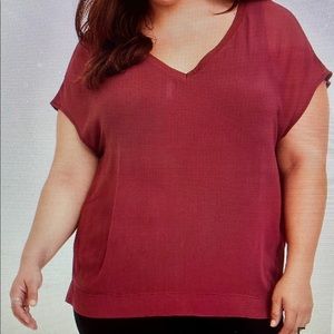 Torrid size 4 maroon short sleeve